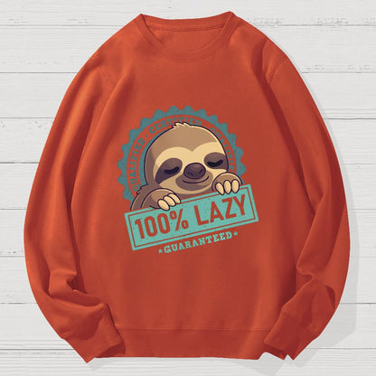 100% Lazy Sloth Geek Cotton Sweatshirt