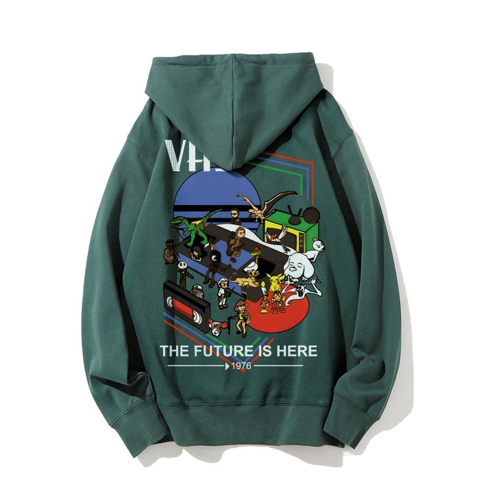 The Future Is Here Printed Back Unisex Cotton Hoodie