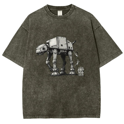 Mechanical Robot Dog Poop Vintage Distressed T-shirt