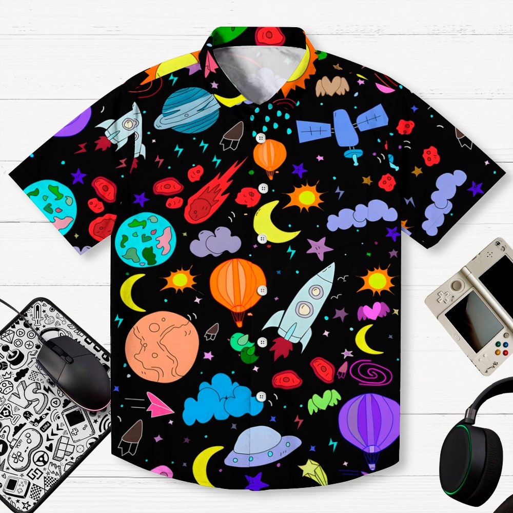 Galaxy Planet Series Print Geeky Shirt