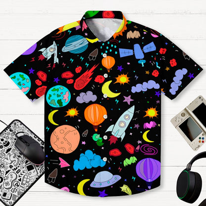 Galaxy Planet Series Print Geeky Shirt