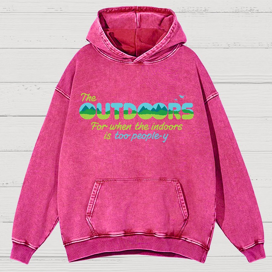 Because The Indoors Is Too People-Y Vintage Distressed Hoodie