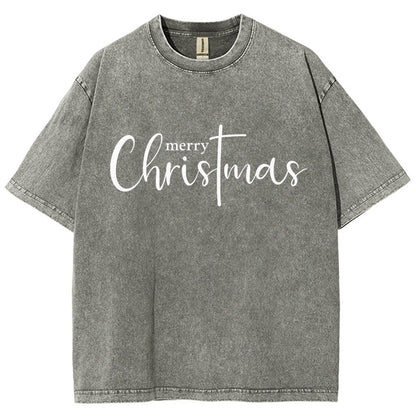 Merry Christmas .Christmas Cross Vintage Distressed T-shirt