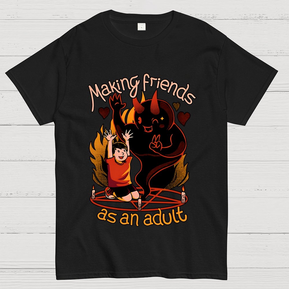 Making New Friends Satanic Ritual Geek T-Shirt