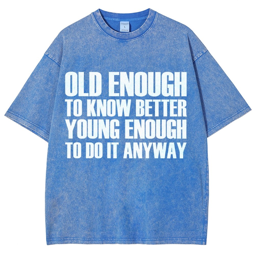 Old Enough To Know Better Young Enough To Do It Anyway Vintage Distressed T-shirt