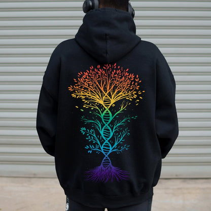 DNA Tree Of Life Science Printed Back Unisex Cotton Hoodie