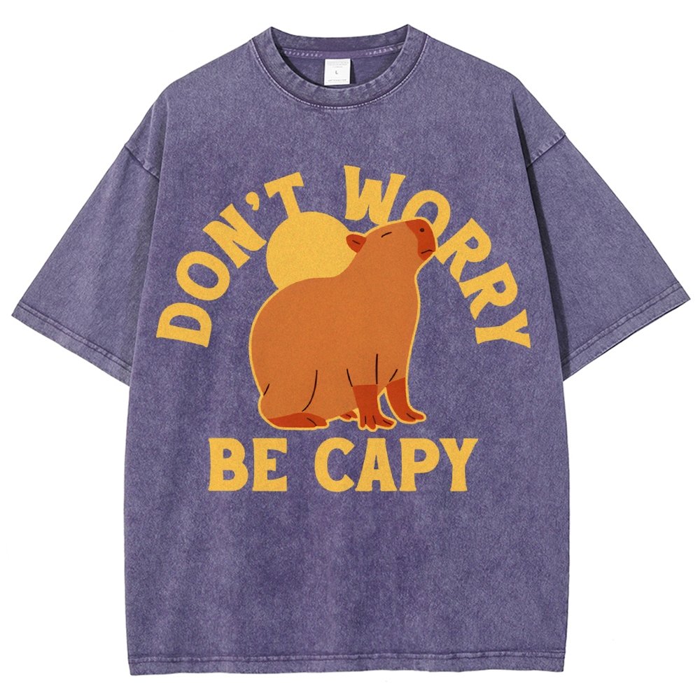 Don't Worry Be Capy Vintage Distressed T-shirt