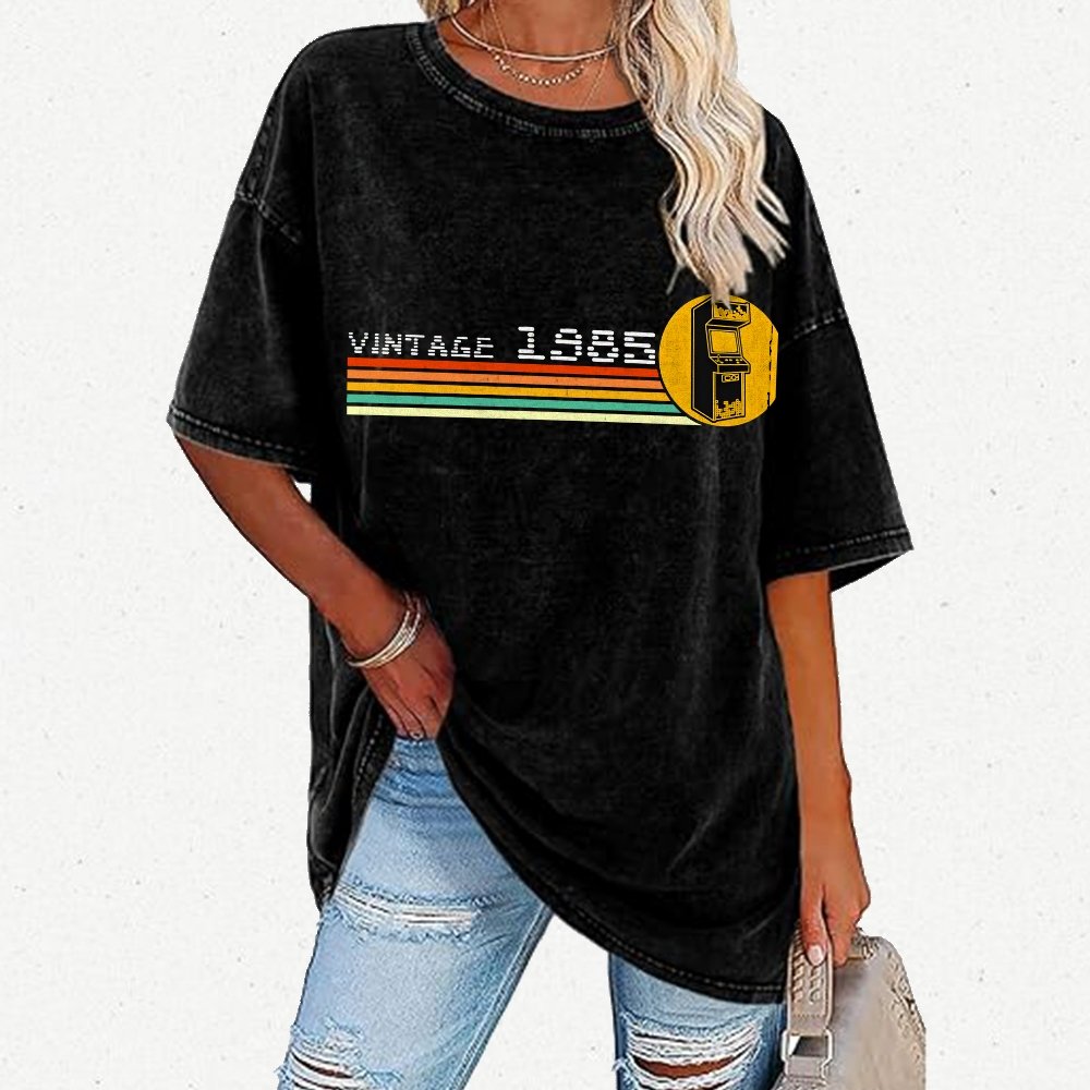 1985 Video Game Vintage Retro Arcade Classically Trained 80s Vintage Distressed T-shirt