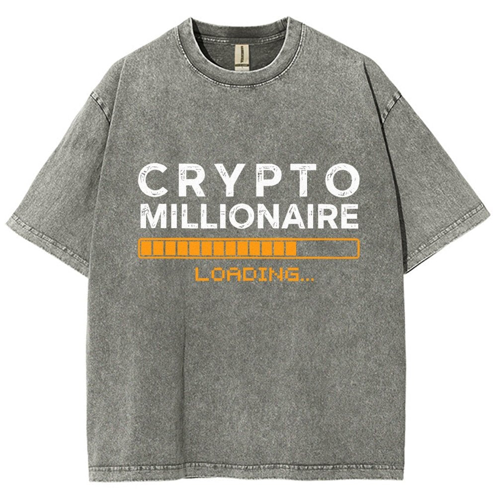 Crypto Millionaire Loading Vintage Distressed T-shirt
