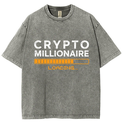 Crypto Millionaire Loading Vintage Distressed T-shirt