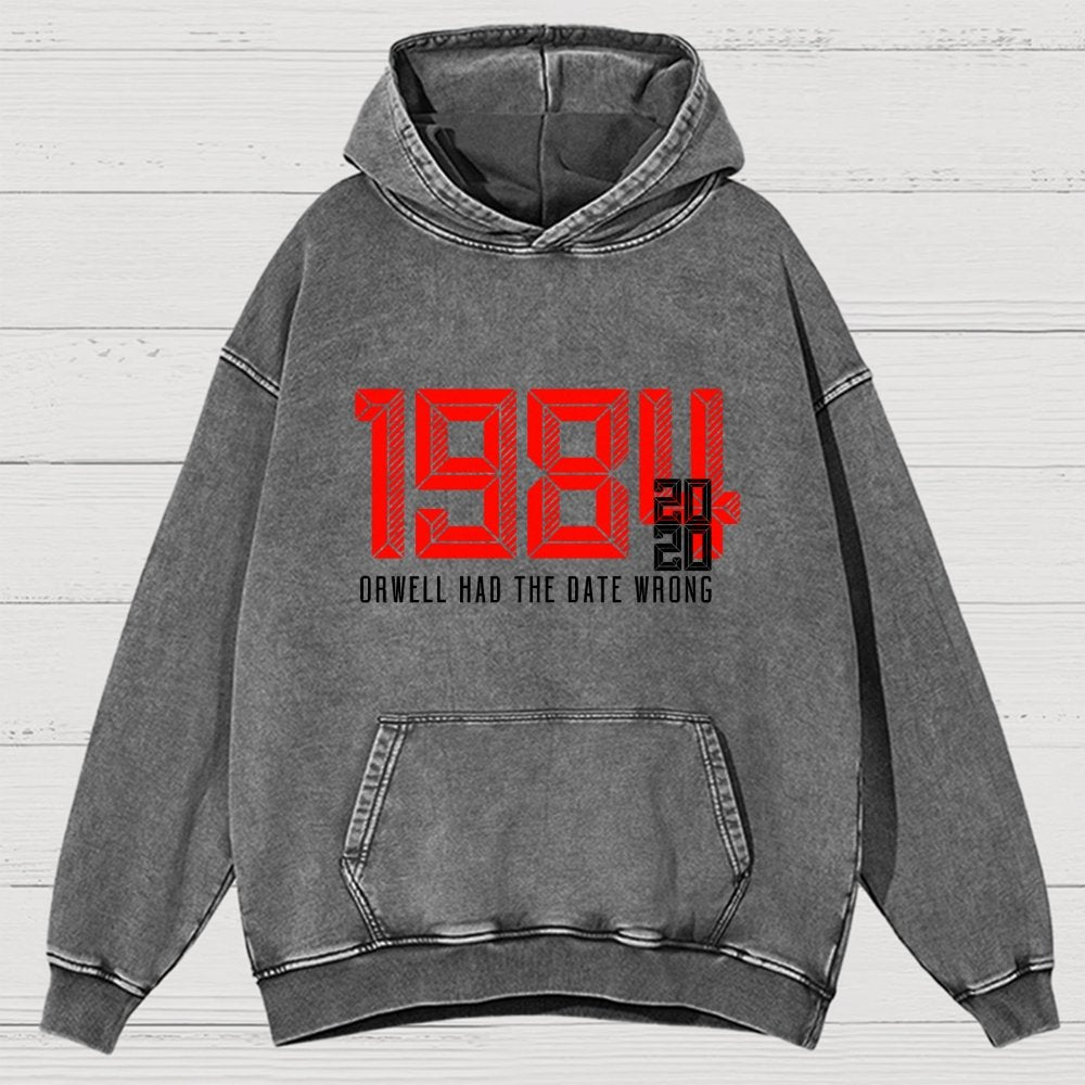 Orwell Got It Wrong Vintage Distressed Hoodie