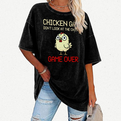 Chicken-game Vintage Distressed T-shirt