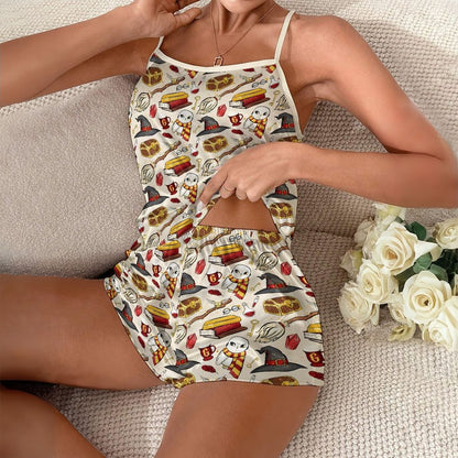 Wise Owl Women's Geek Suspender Cami Set