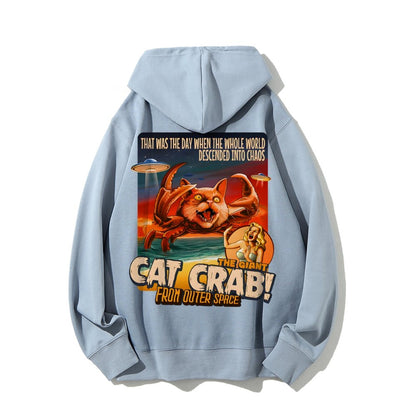 The Giant Cat Crab Geek Printed Back Cotton Hoodie