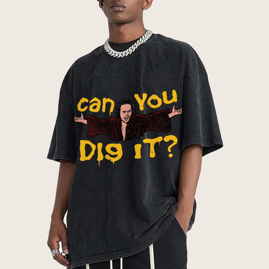 Can You Dig It？Vintage Distressed T-shirt