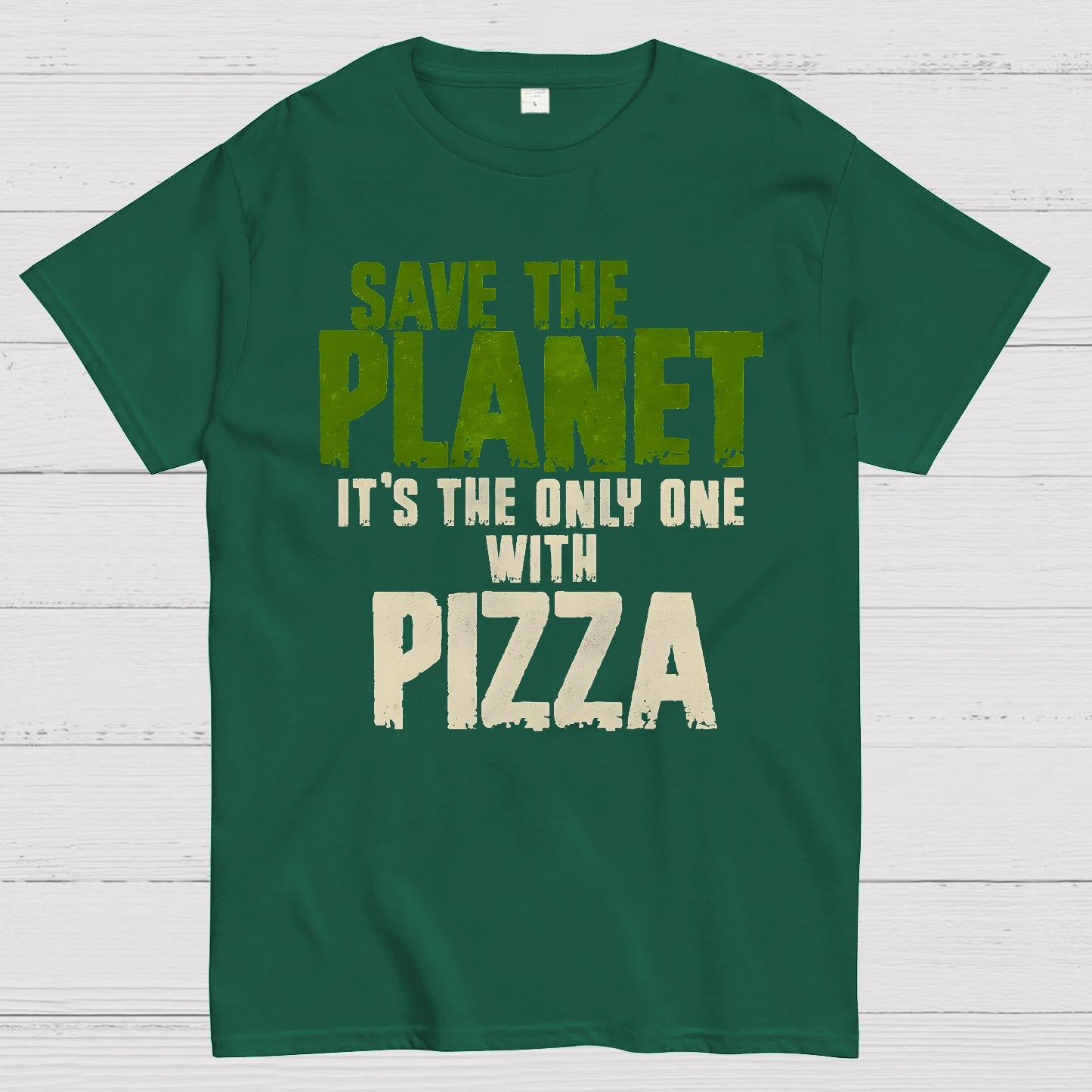 Save The Planet It's The Only One Pizza Geek T-Shirt