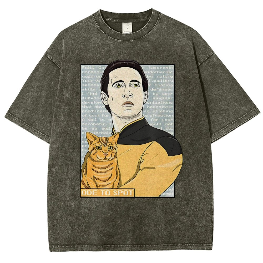 Date Ode To Spot Cat Vintage Distressed T-shirt