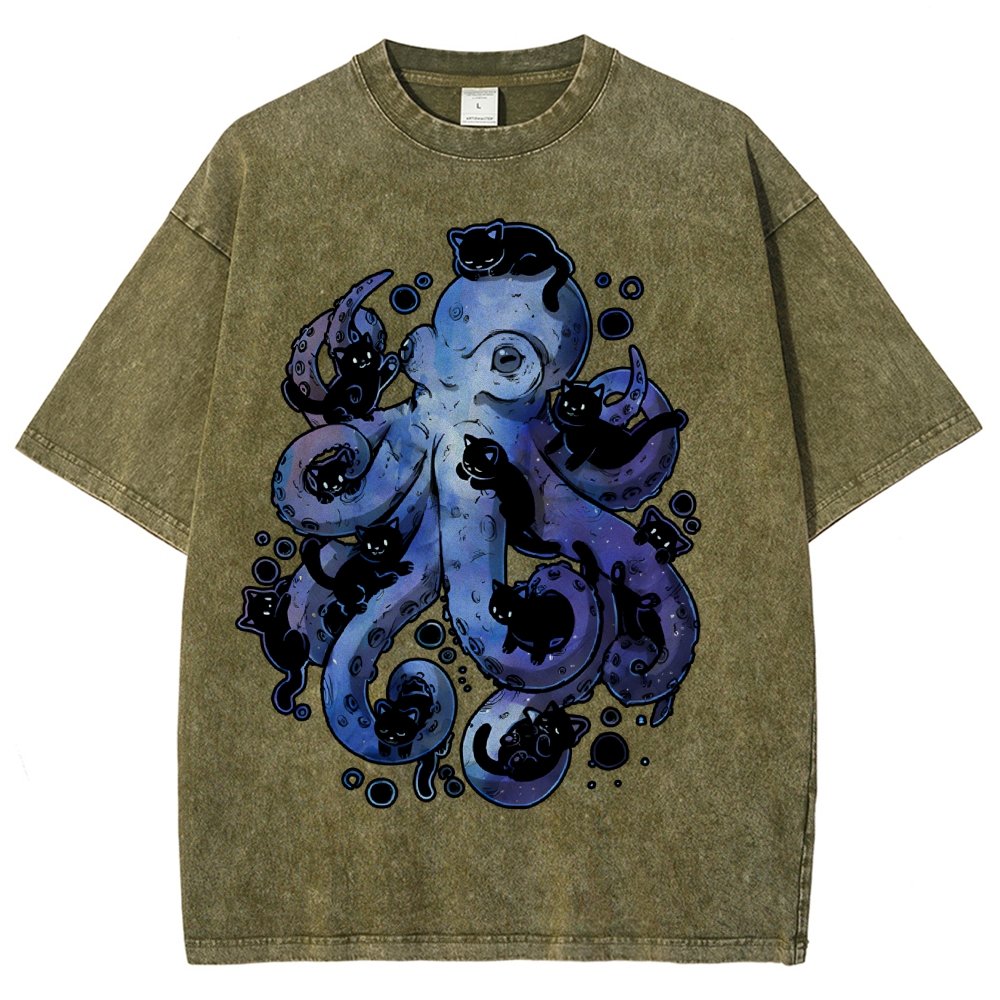 Octopurr Vintage Distressed T-shirt