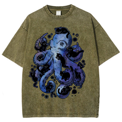 Octopurr Vintage Distressed T-shirt