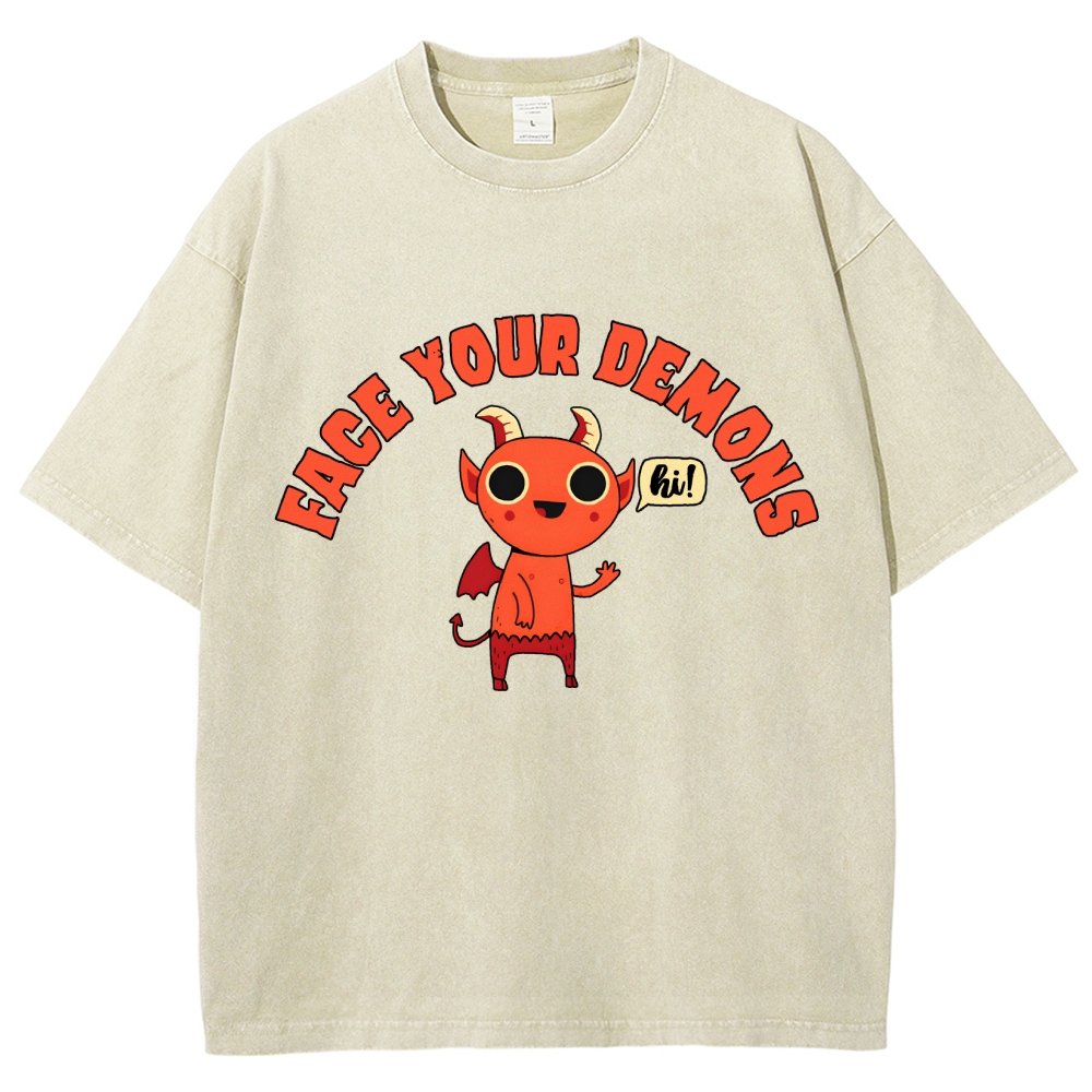 Face Your Demons Vintage Distressed T-shirt