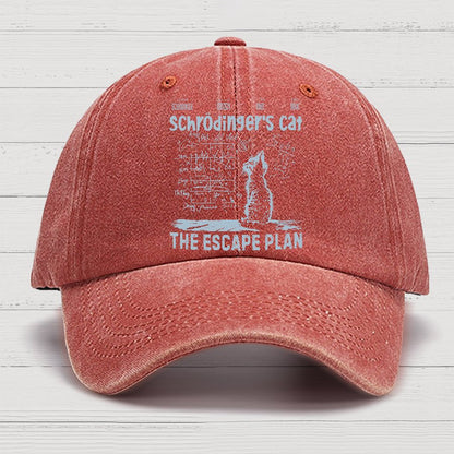 Schrodinger's Cat Escape Plan Interesting Physics Science Geek Cotton Hat