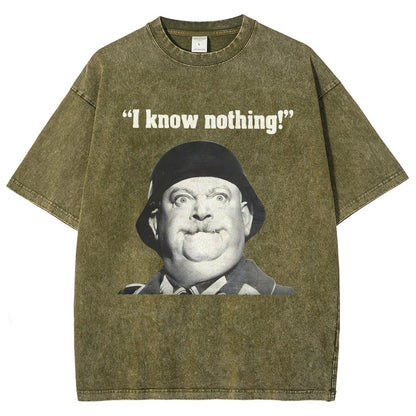 I Know Nothing Art Print Vintage Distressed T-shirt