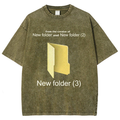 Humorous Internet meme New Folder (3) Vintage Distressed T-shirt