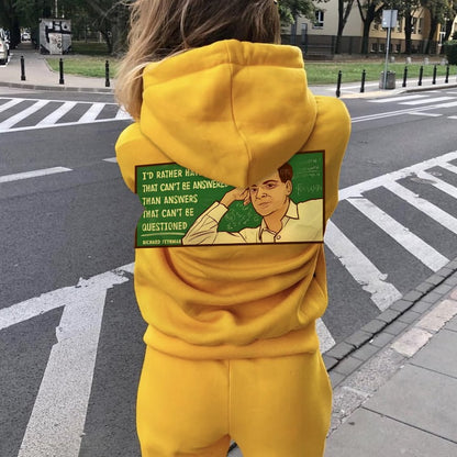 Feynman Science Printed Back Cotton Hoodie