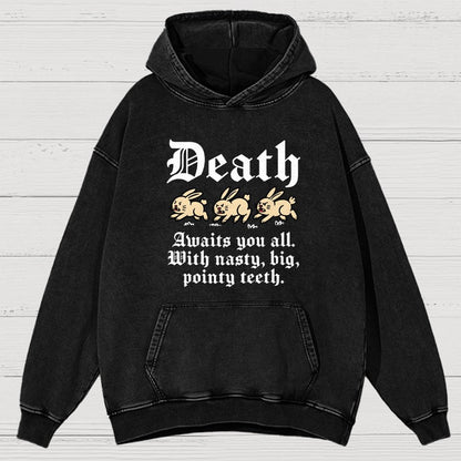 Death Awaits You All Vintage Distressed Hoodie