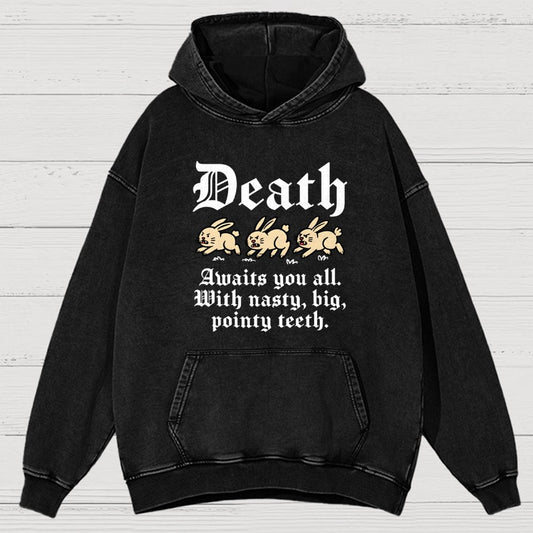 Death Awaits You All Vintage Distressed Hoodie
