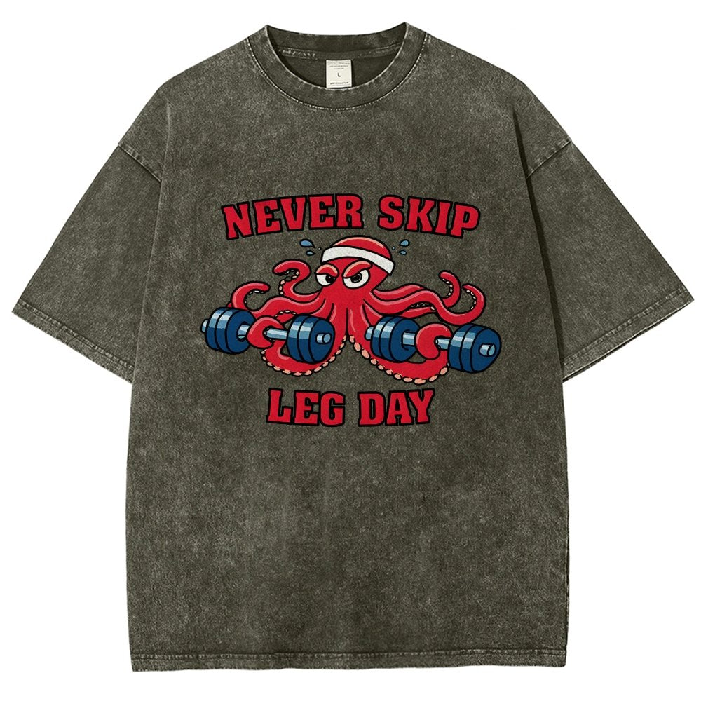 Octo-Leg Day Vintage Distressed T-shirt