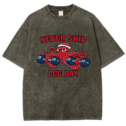 Octo-Leg Day Vintage Distressed T-shirt