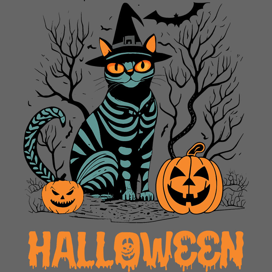 Halloween Black Cat Geeky T-Shirt