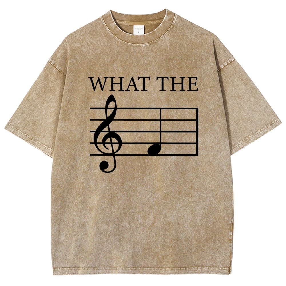 What The F Musical Note Vintage Distressed T-shirt