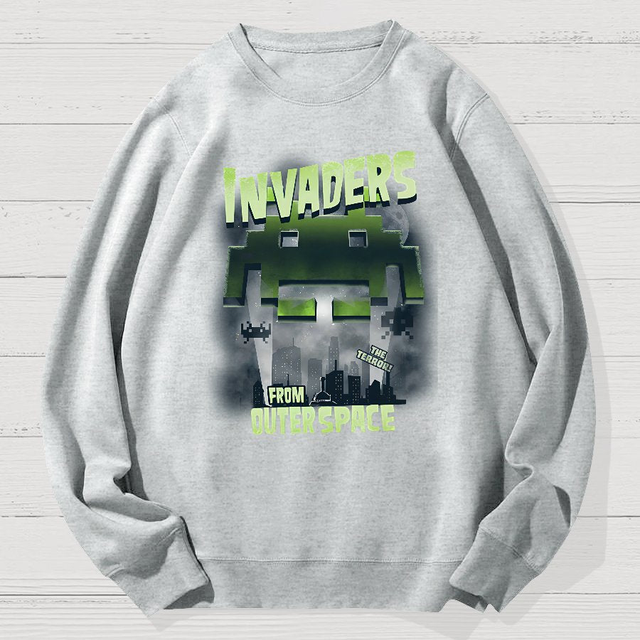 Invaders From Outer Space Geek Cotton Sweatshirt