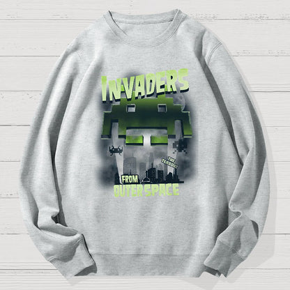 Invaders From Outer Space Geek Cotton Sweatshirt