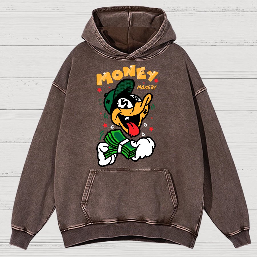 Money Maker！Sarcasm Vintage Distressed Hoodie