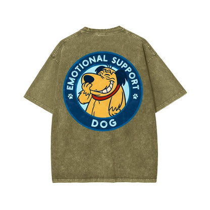 Dog Support Or Not? Front And Back Printing Washed T-shirt