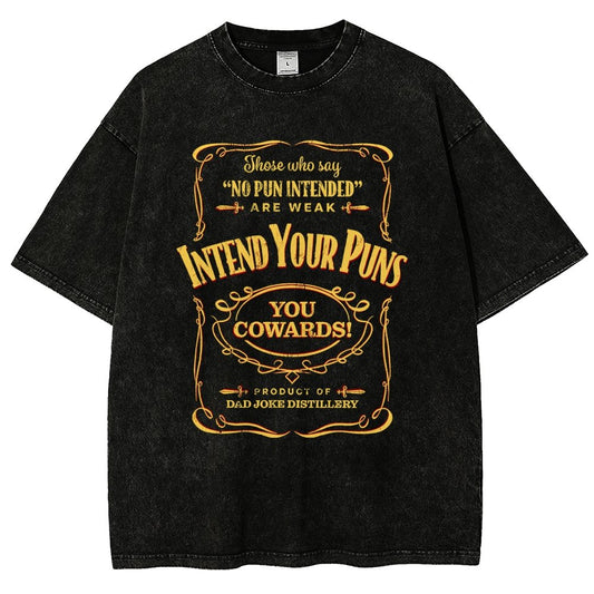 Intend Your Puns! Remix Vintage Distressed T-shirt