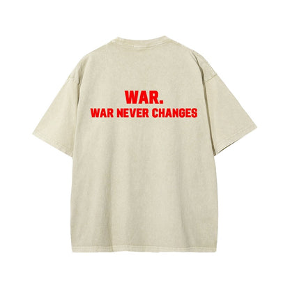 Eternal War Front And Back Printing Washed T-shirt