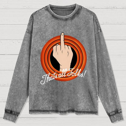 That's all folks Washed Long Sleeve Tee