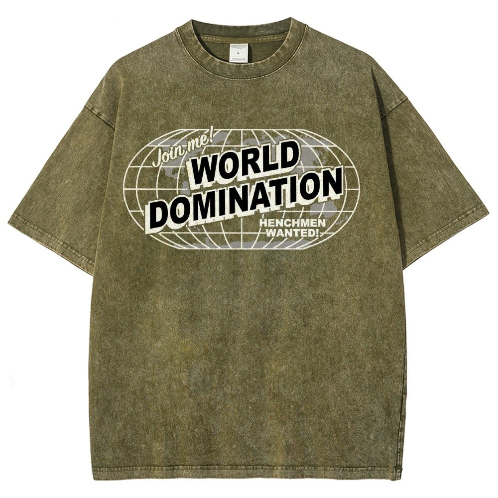 Ask Me About My Plans for World Domination Vintage Distressed T-shirt