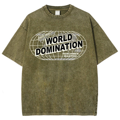 Ask Me About My Plans for World Domination Vintage Distressed T-shirt