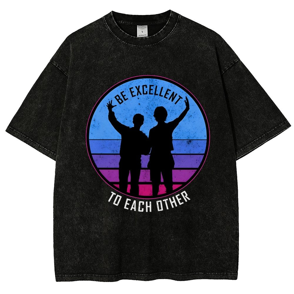 Be Excellent To Each Other 80s Vintage Distressed T-shirt