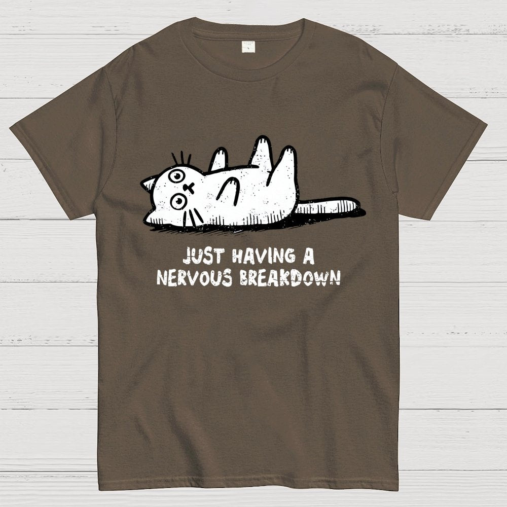 Nervous Breakdown Cat Geek T-Shirt
