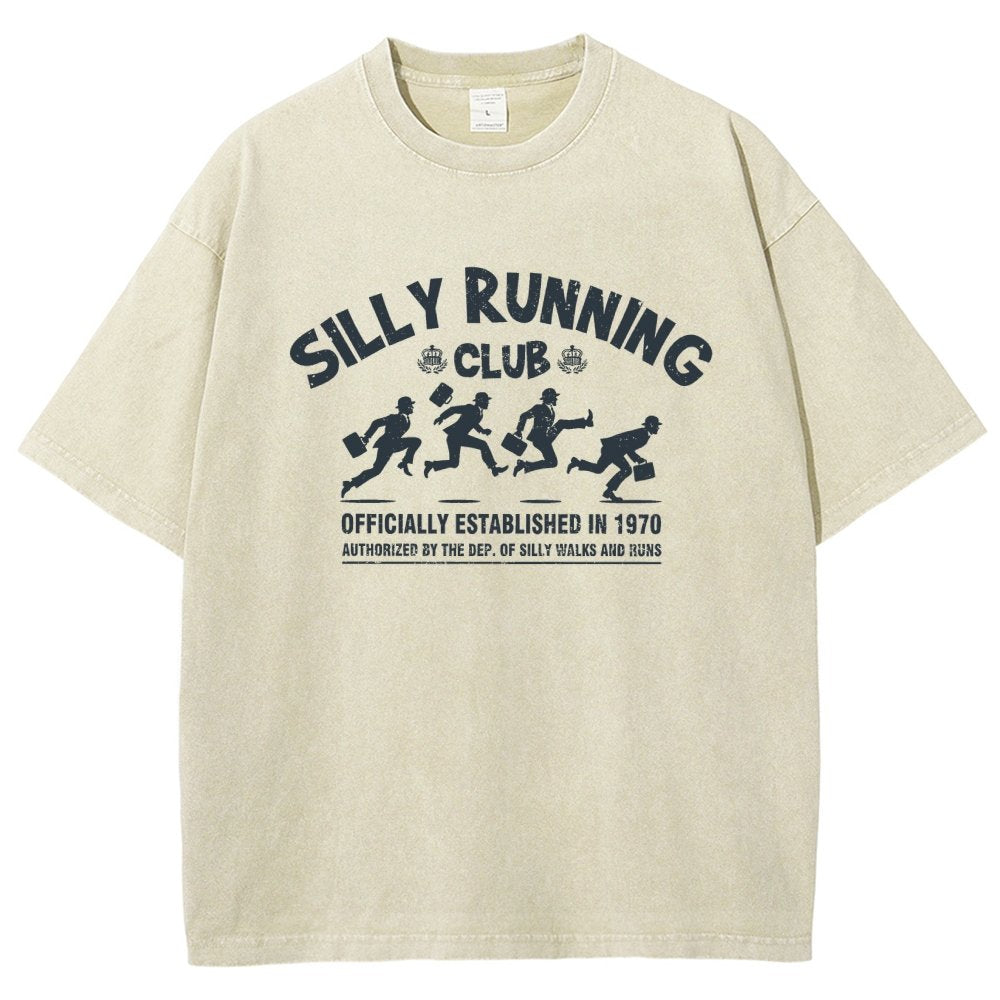 Funny Silly Running Club Vintage Distressed T-shirt