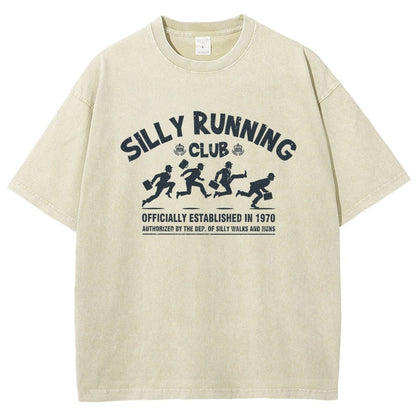 Funny Silly Running Club Vintage Distressed T-shirt