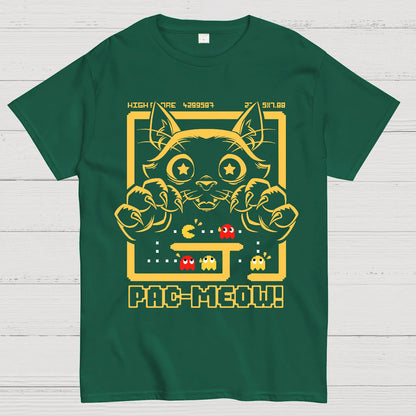 Vintage Game Cat Attack Pac Meow Geek T-Shirt