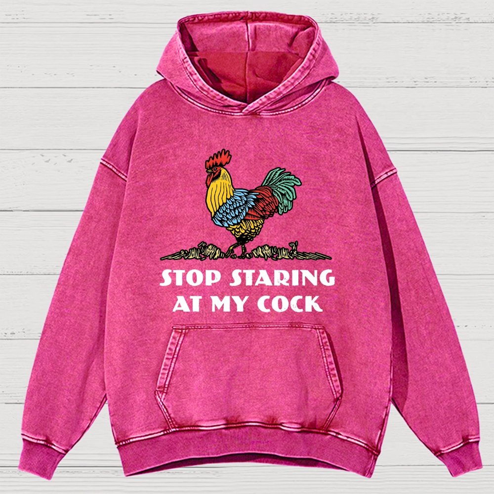 Stop Staring at My Cock Vintage Distressed Hoodie
