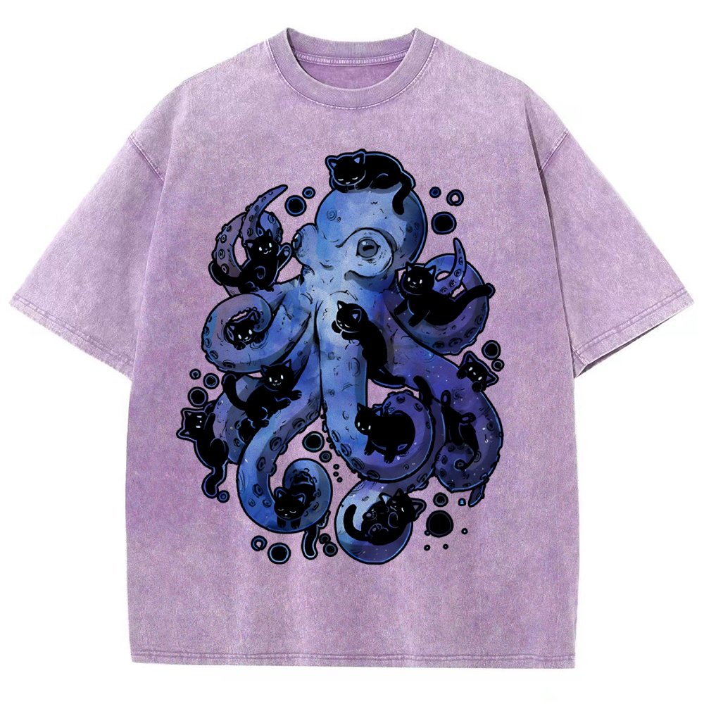Octopurr Vintage Distressed T-shirt